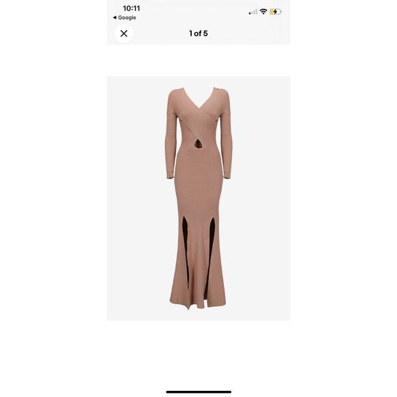 self portrait Beige/ Tan knit dress Size Large . - Picture 7 of 8